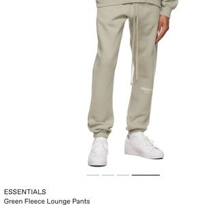 Essentials Pistachio fleece lounge pants.